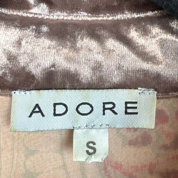 Velvet Burnout Tunic Womens Mixed Media Floral Boho Fairycore Overrsized Size S - Picture 7 of 10